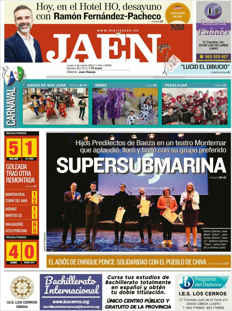 Portada de Diario Jaén (España)