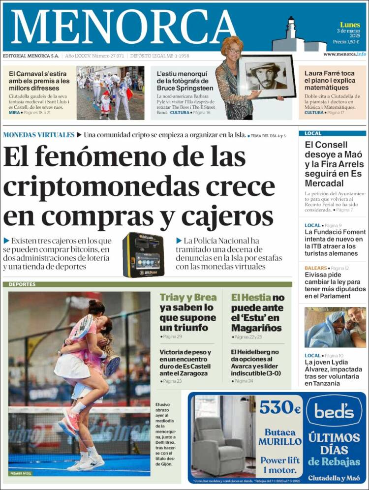 Portada de Menorca - Diario Insular (España)