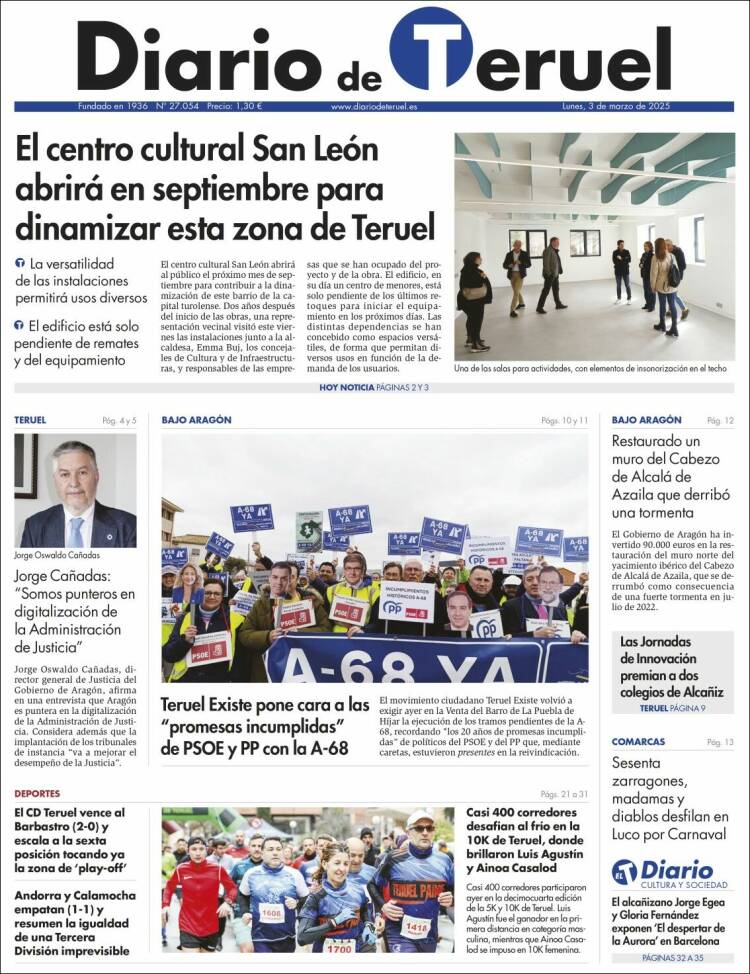 Portada de Diario de Teruel (España)