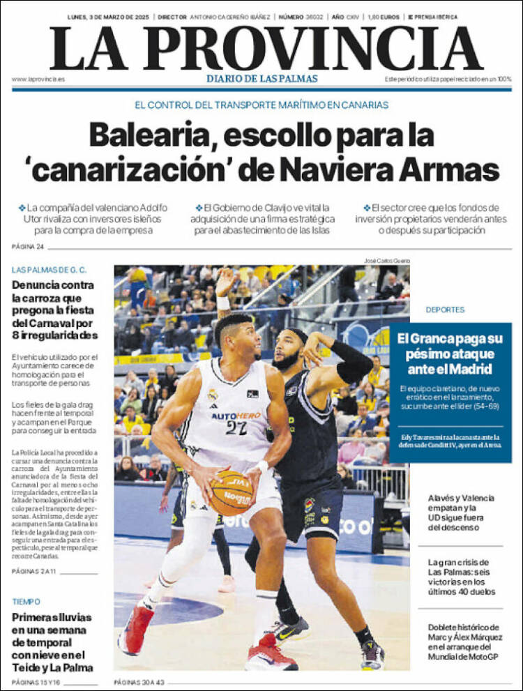 Portada de La Provincia (España)