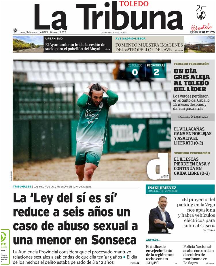 Portada de La Tribuna de Toledo (España)