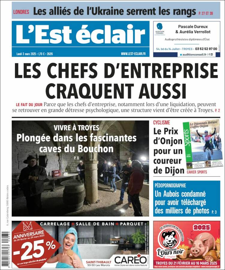 Portada de L'Est Eclair (Francia)