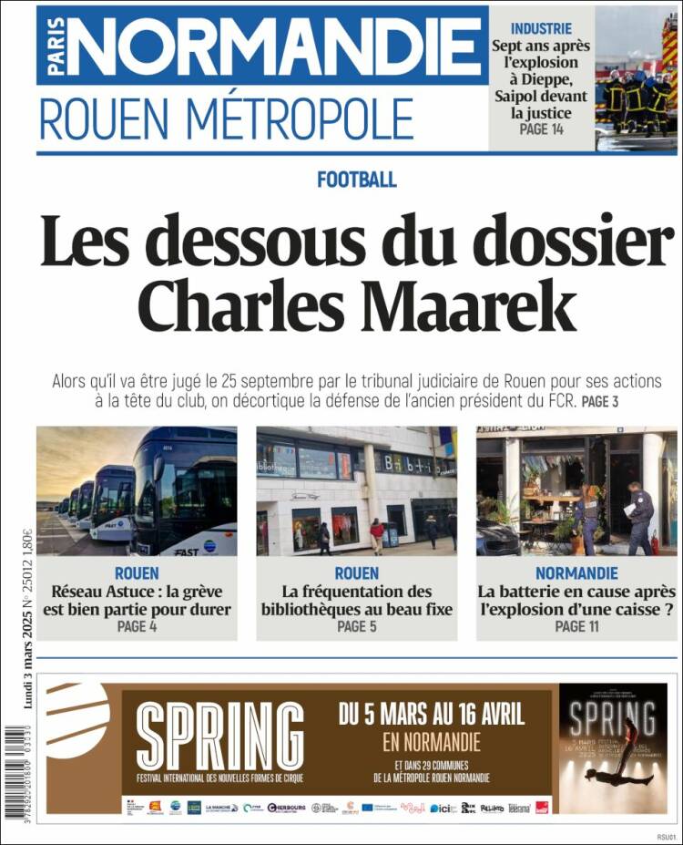 Portada de Paris Normandie (Francia)