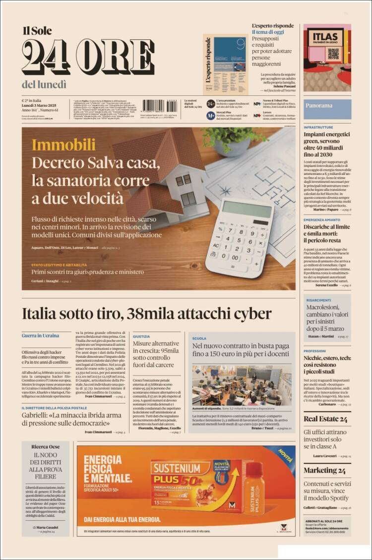 Portada de Il Sole 24 ORE (Italia)