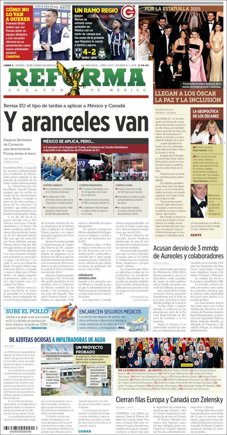 Portada de Reforma (México)
