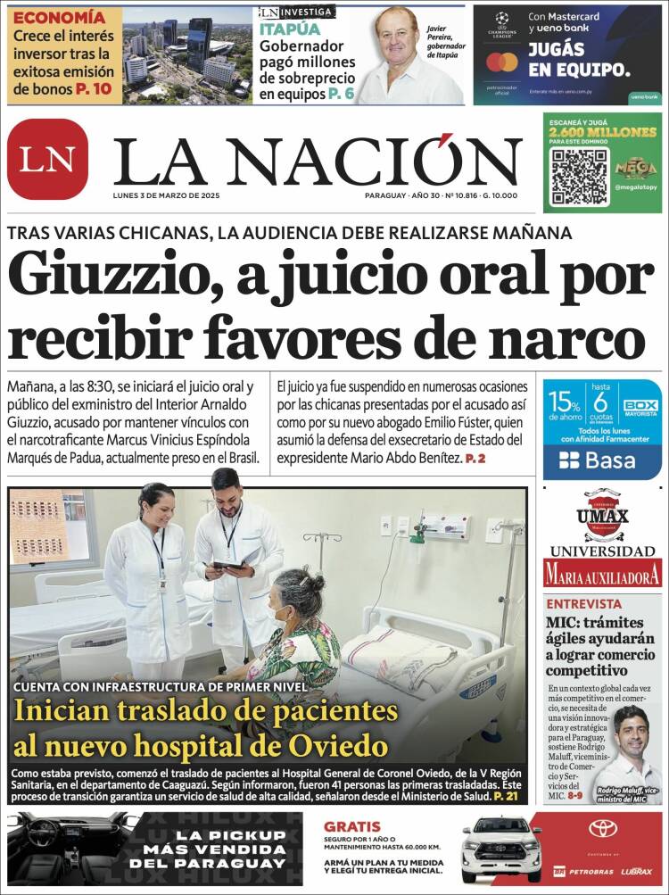 Portada de La Nación (Paraguay)