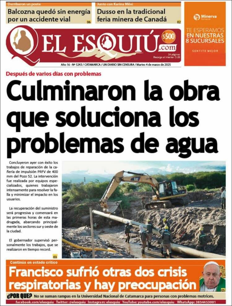Portada de El Esquiu (Argentina)