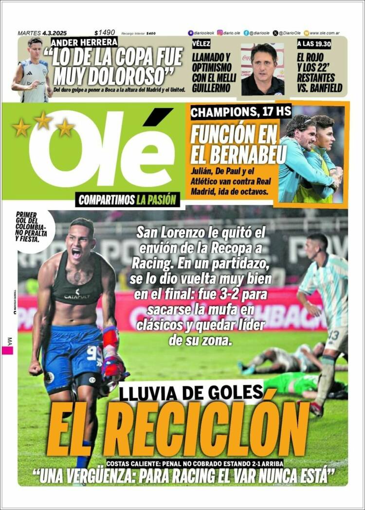 Portada de Olé (Argentina)