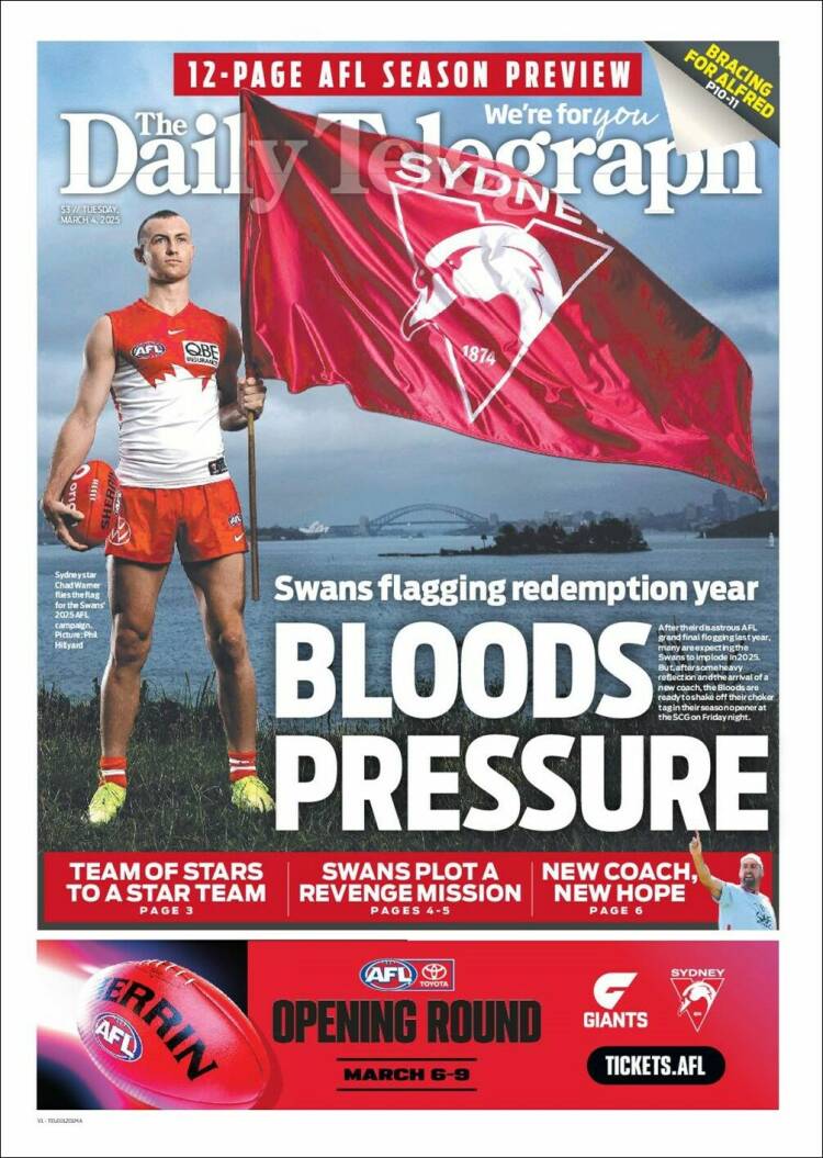 Portada de The Daily Telegraph (Australia)