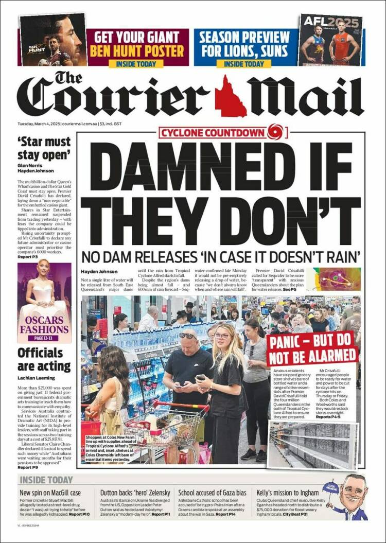 Portada de The Courier-Mail (Australia)