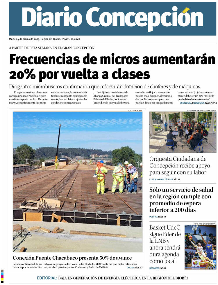 Portada de Diario de Concepción (Chile)
