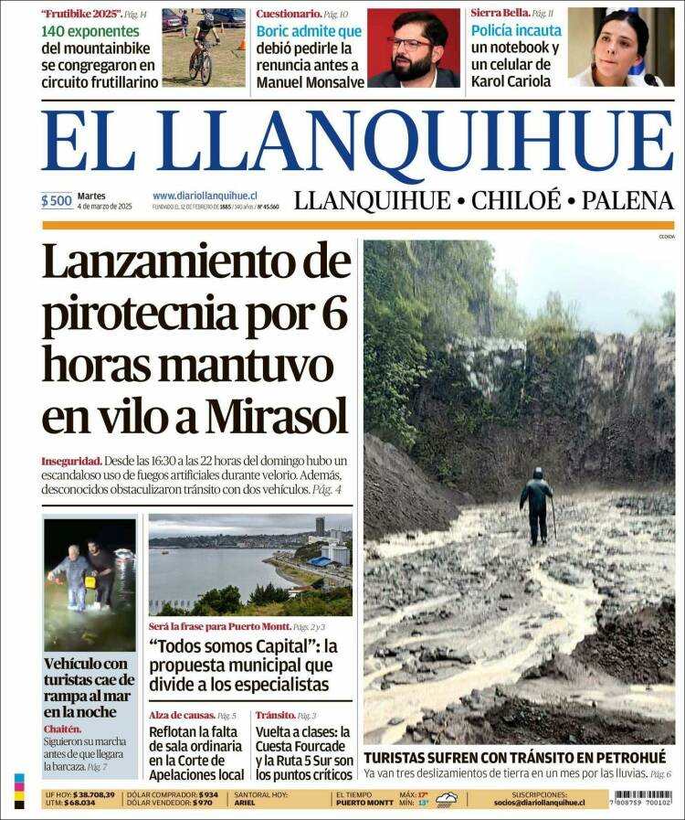 Portada de El Llanquihue (Chile)