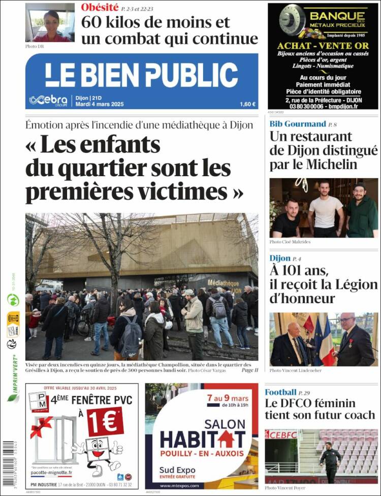 Portada de Le Bien Public (Francia)