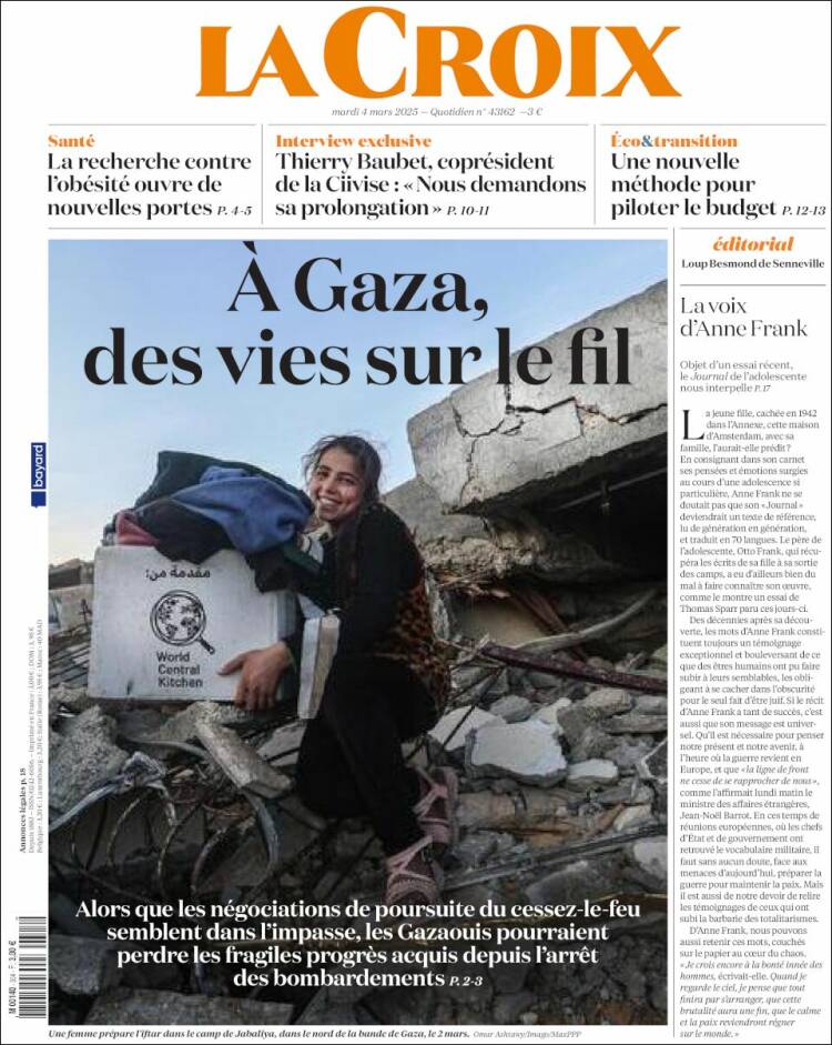 Portada de La Croix (Francia)