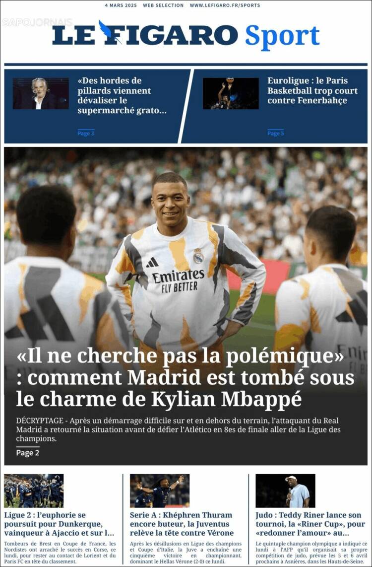 Portada de Le Figaro Sport (Francia)