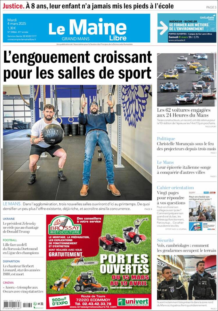 Portada de Le Maine Libre (Francia)