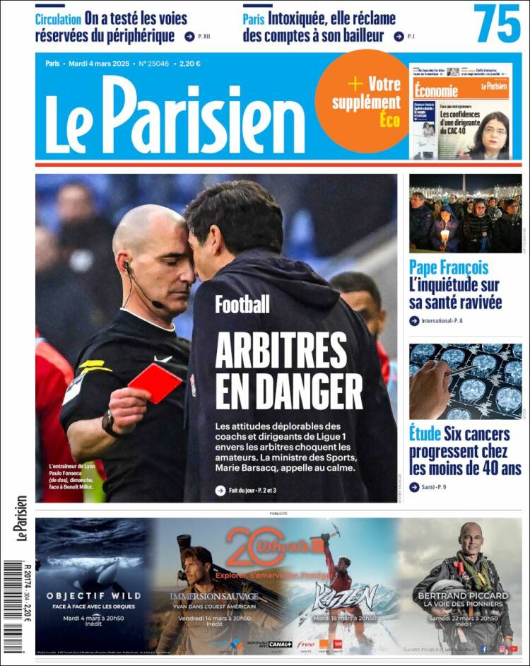 Portada de Le Parisien (Francia)