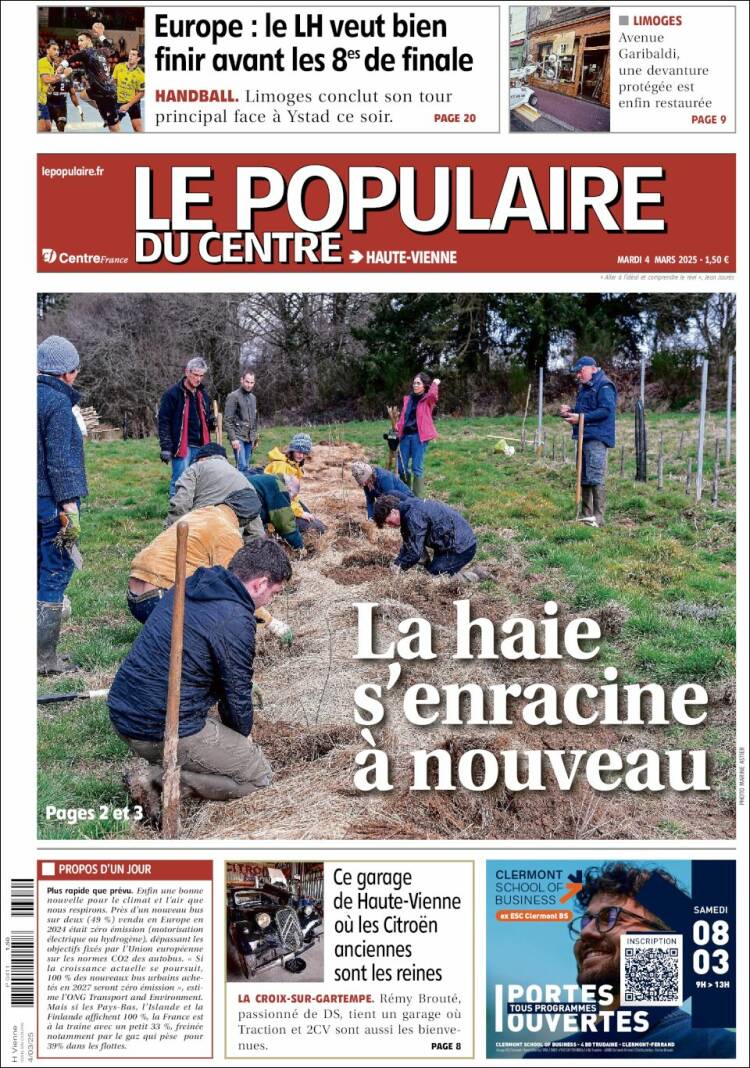 Portada de Le Populaire du Centre (Francia)