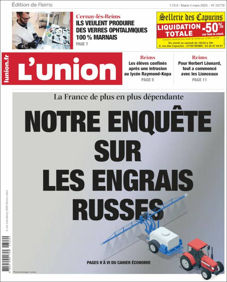 Portada de L'Union (Francia)
