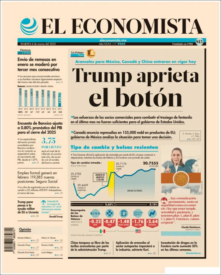 Portada de El Economista (M&eacute;xico)