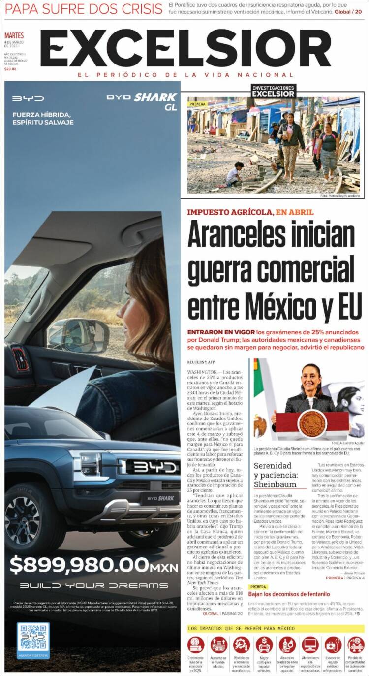 Portada de Excelsior (M&eacute;xico)