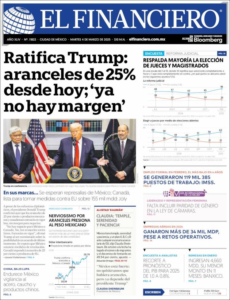 Portada de El Financiero (M&eacute;xico)
