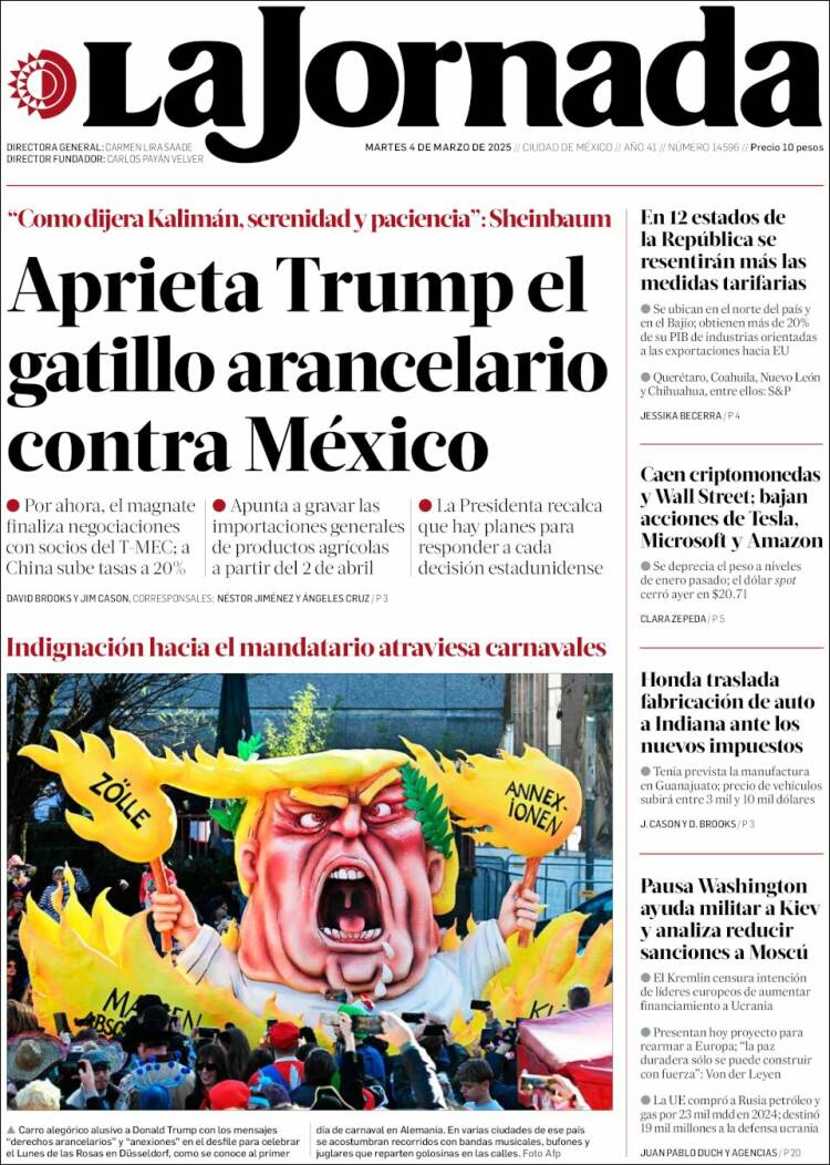 Portada de La Jornada (M&eacute;xico)