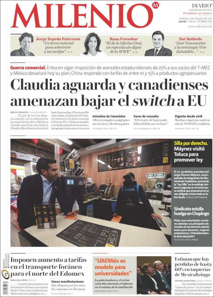 Portada de Milenio - Estado de México (M&eacute;xico)