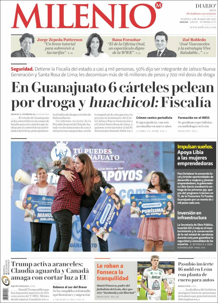 Portada de Milenio de León (M&eacute;xico)