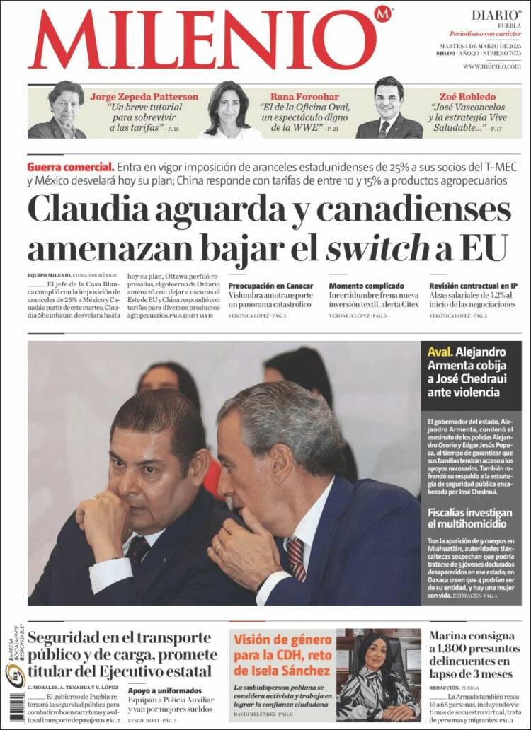 Portada de Milenio de Puebla (M&eacute;xico)