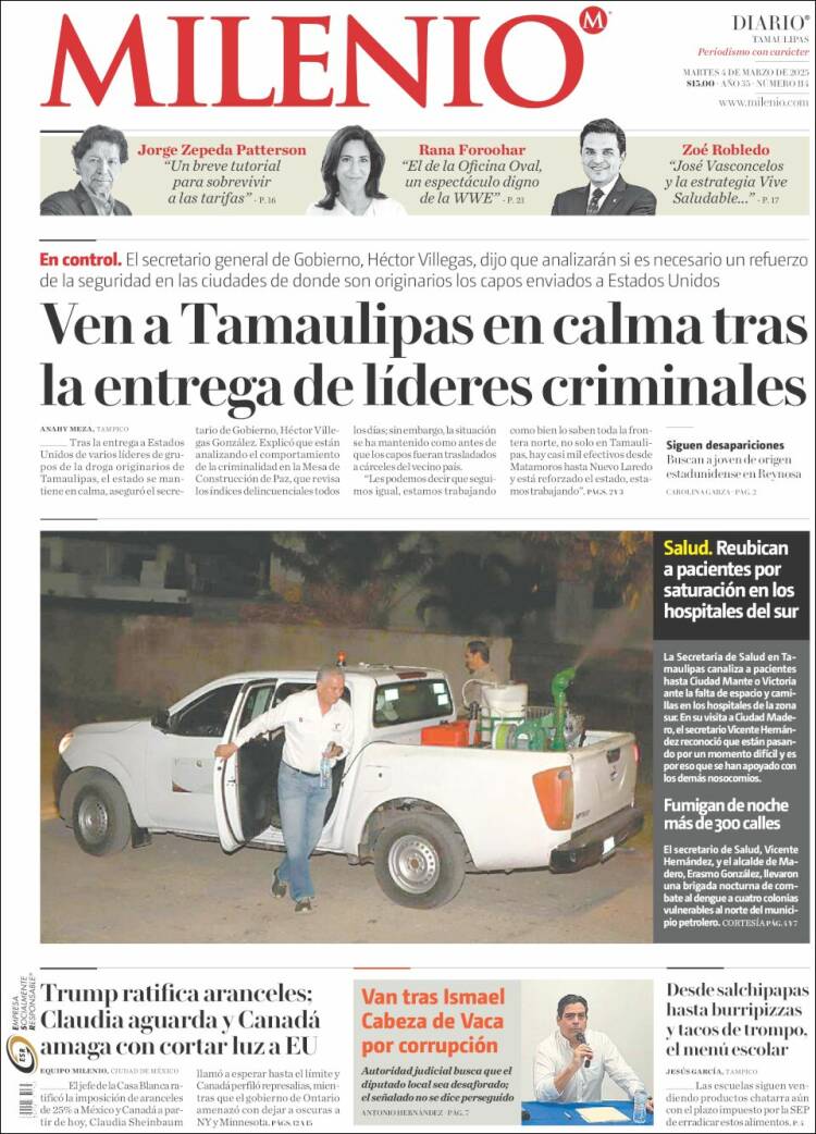 Portada de Milenio - Tamaulipas (M&eacute;xico)