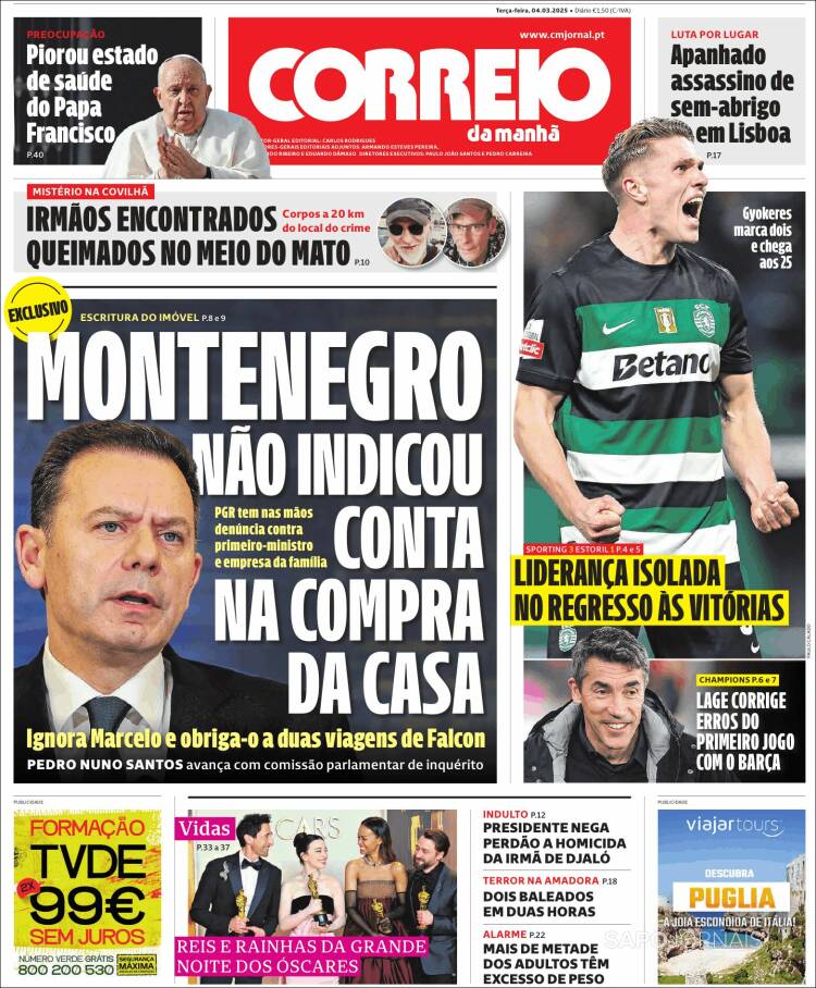 Portada de Correio da Manhã (Portugal)
