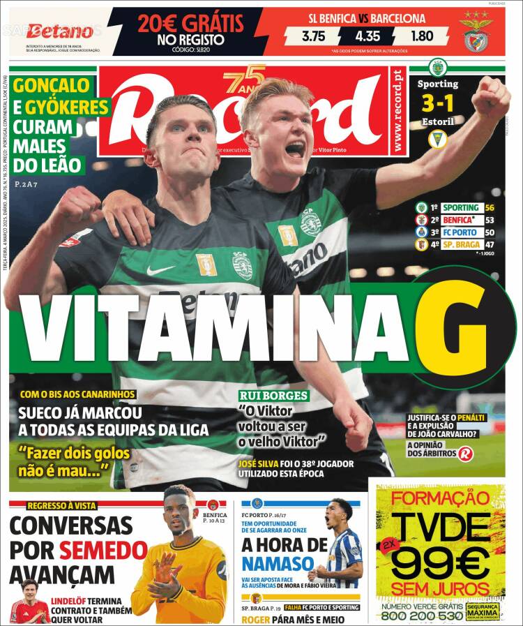 Portada de Record (Portugal)