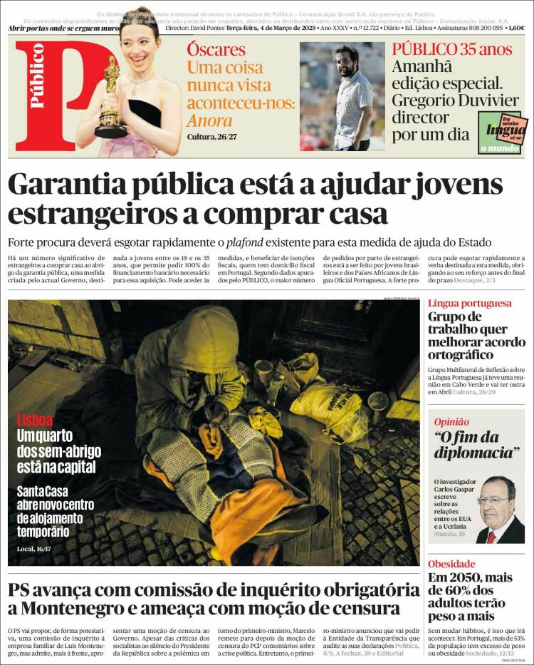 Portada de Público (Portugal)