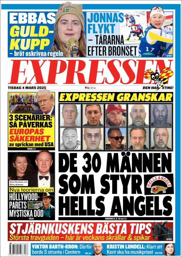 Portada de Expressen (Suecia)