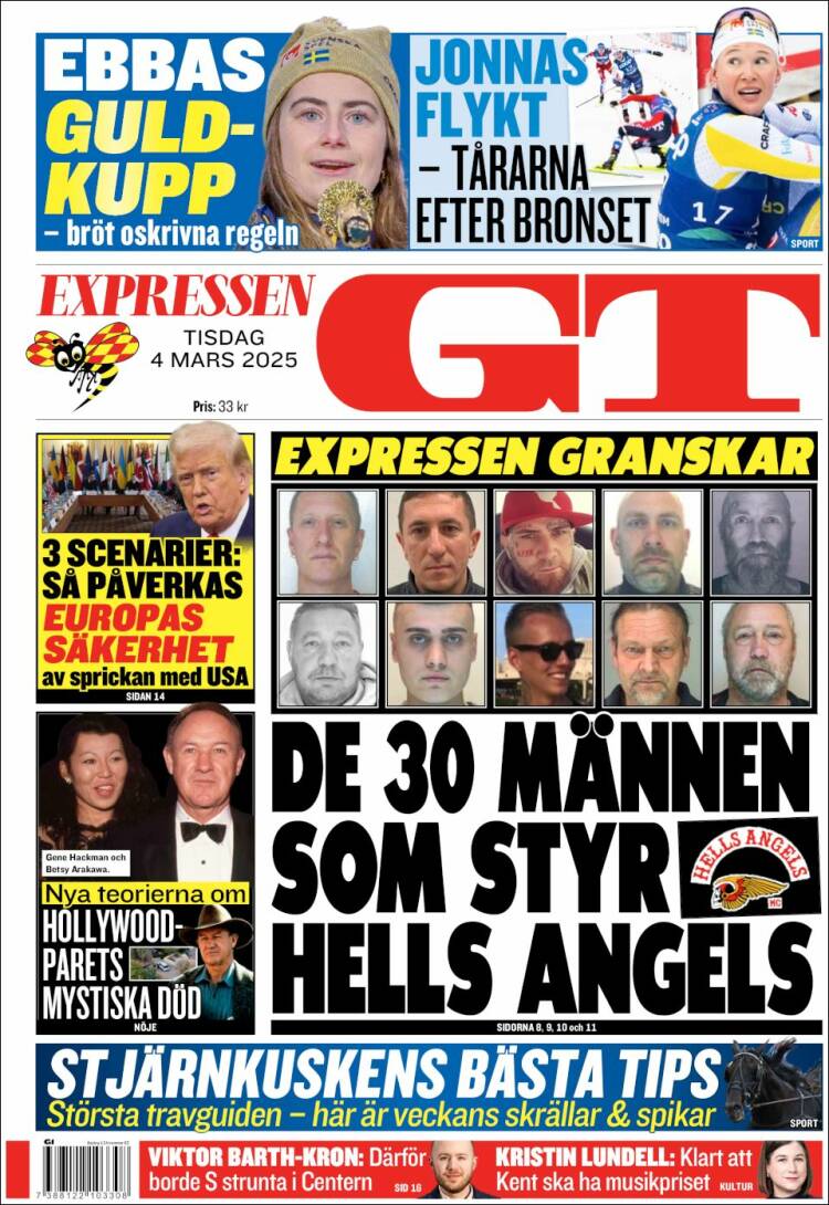 Portada de Göteborgstidningen (Suecia)
