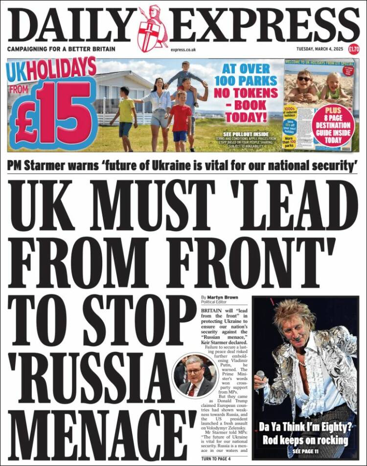 Portada de Daily Express (Reino Unido)