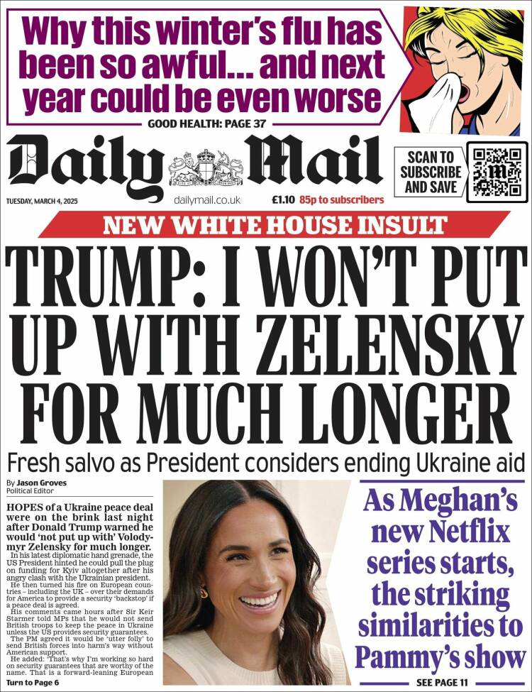 Portada de Daily Mail (Reino Unido)