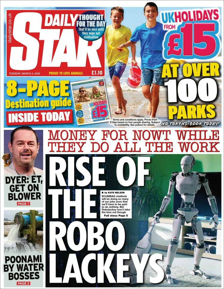 Portada de Daily Star (Reino Unido)