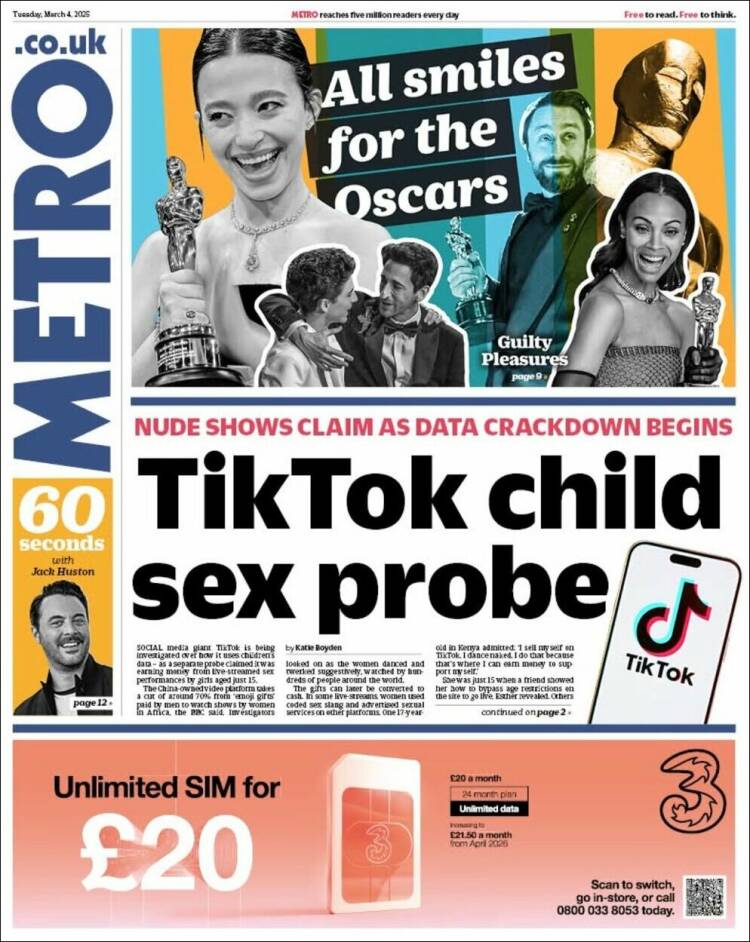 Portada de Metro (Reino Unido)