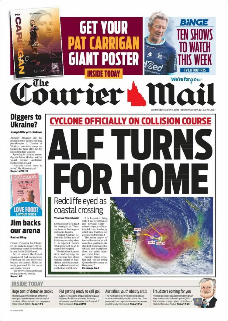 Portada de The Courier-Mail (Australia)
