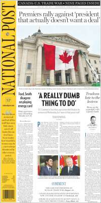 Portada de The National Post (Canadá)