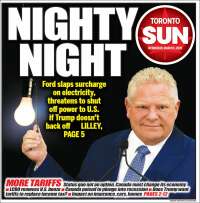 Portada de The Toronto Sun (Canadá)