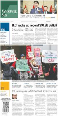 Portada de The Vancouver Sun (Canadá)