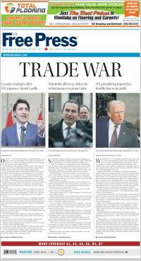 Portada de Winnipeg Free Press (Canadá)