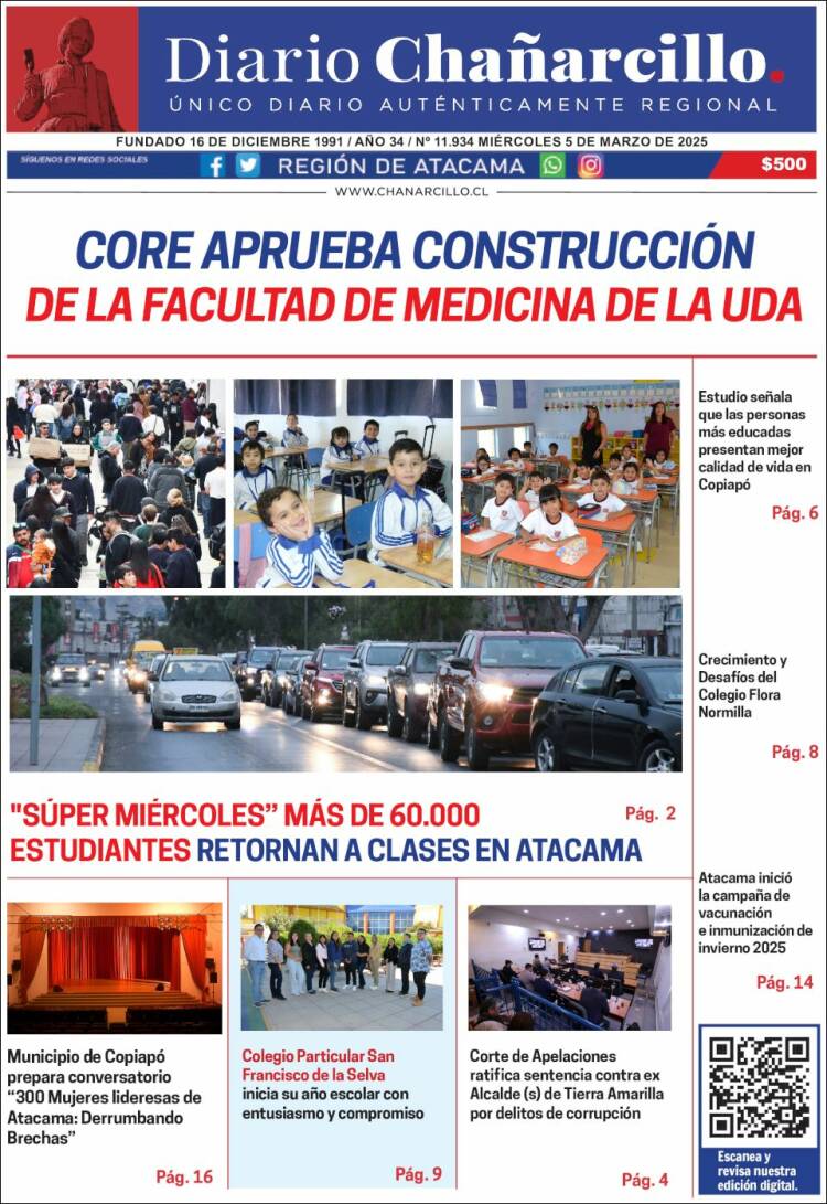 Portada de Diario Chañarcillo (Chile)