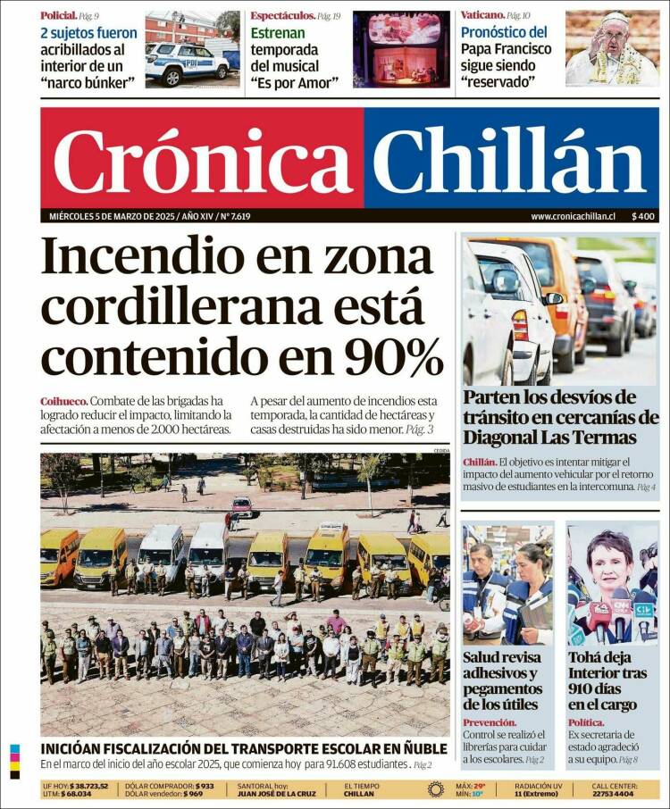 Portada de Crónica Chillán (Chile)