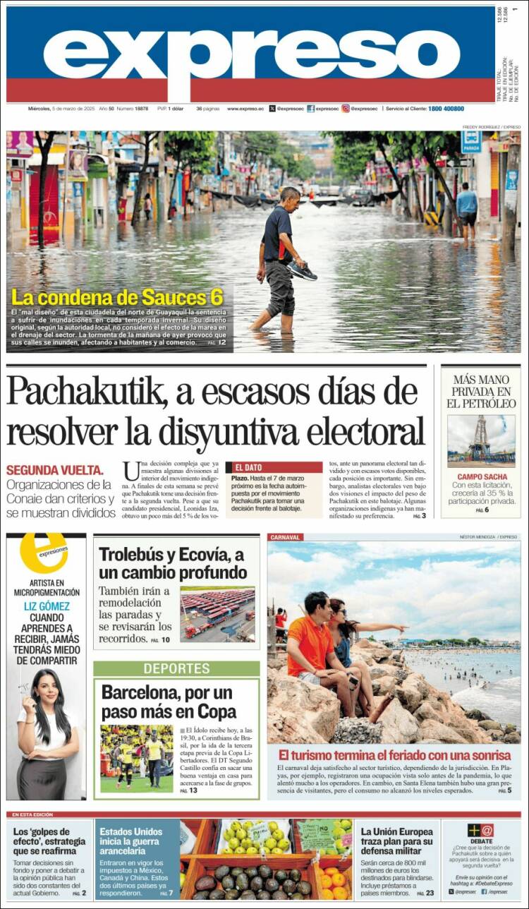 Portada de Expreso (Ecuador)