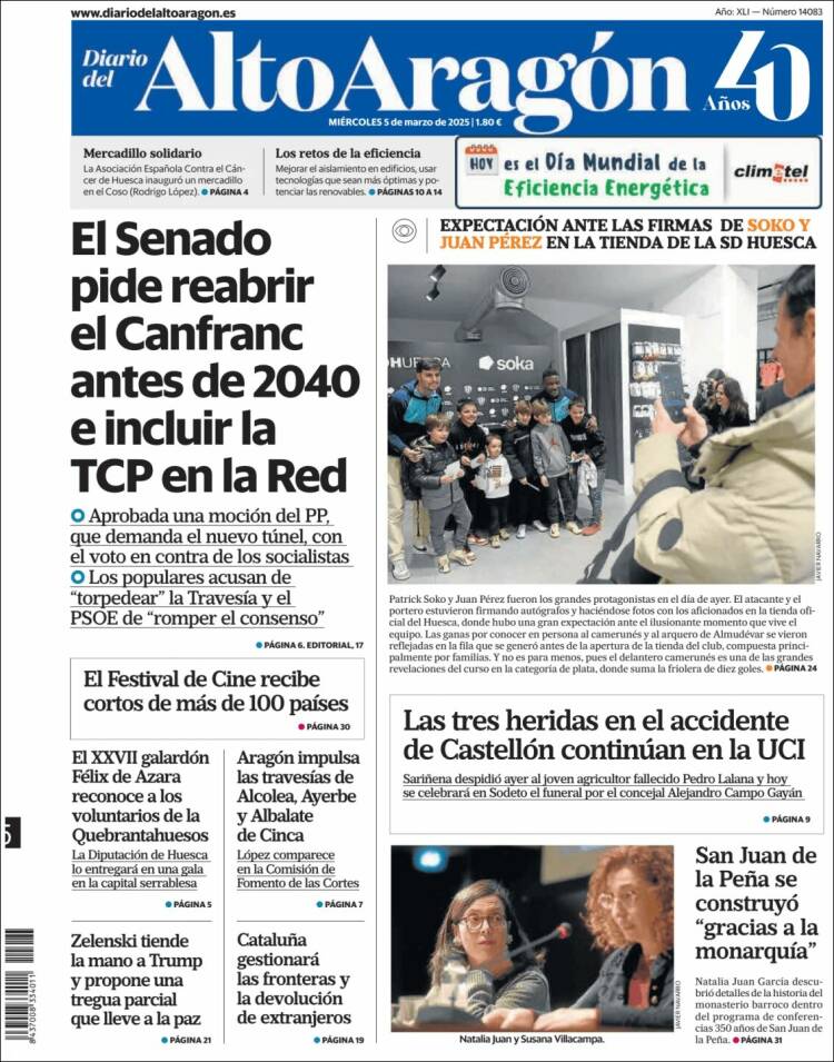 Portada de Diario del AltoAragón (España)