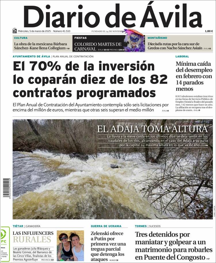 Portada de Diario de Ávila (España)